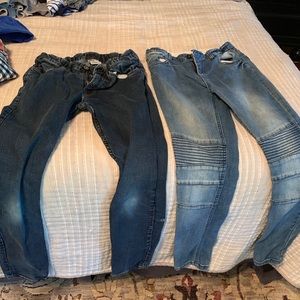 2 pair distressed skinny jeans (size 12)